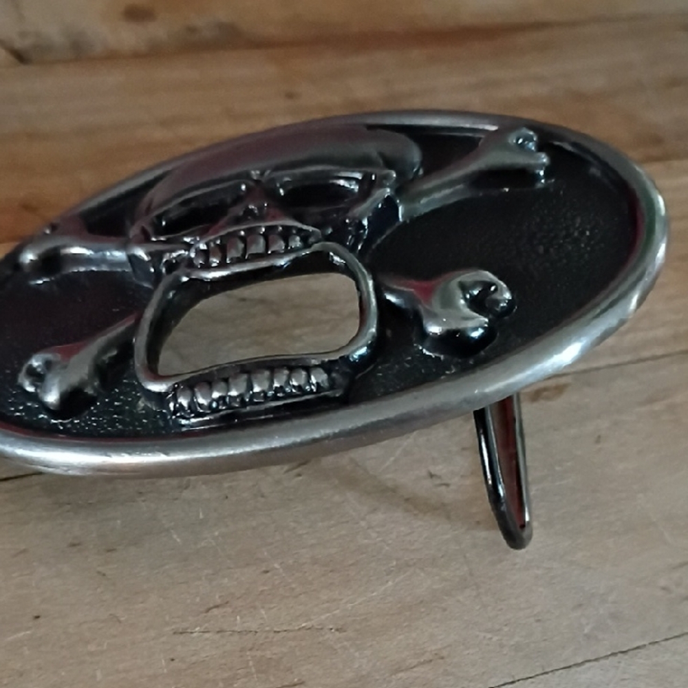Silver Skull Belt Buckle